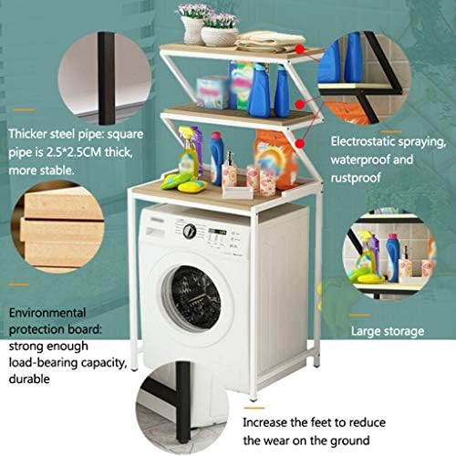 Hokcus Многофункционални Рамка за съхранение на перални машини по рафтовете над Тоалетна, 3 Нива на срока за пералната машина, срок на годност-Органайзер за Баня, Рафт?