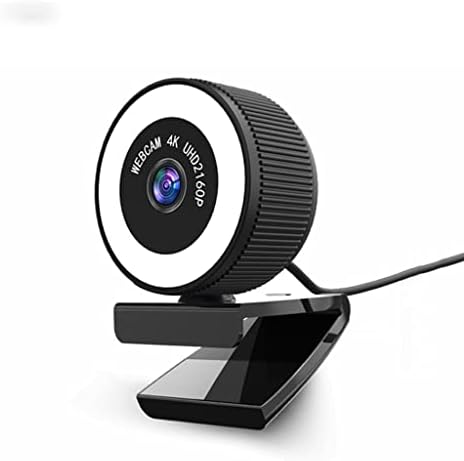CLGZS USB Уеб камера за 4k Уеб Камера, с Регулируема Яркост, Попълнете Лампа с Микрофон за компютър, видео-конферентна връзка (Цвят: 4K)