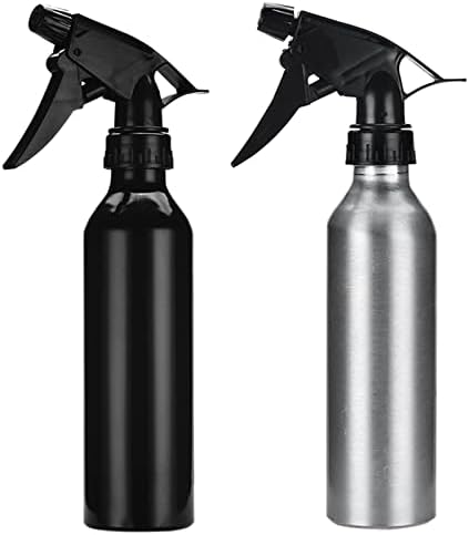AKFRIEpwp Празни Бутилки със спрей 300 ml Професионален Алуминиев Спрей-спрей За Грим Сребрист Контейнер за Перманентен грим (Цвят: черен)