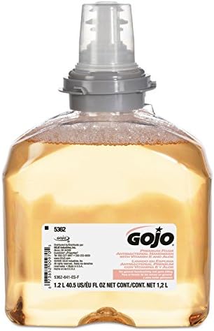 Gojo 536202 Пълнител за сапун, За Tfx Disp,Антибактериално,2 /Ct, С витамин е / Алое