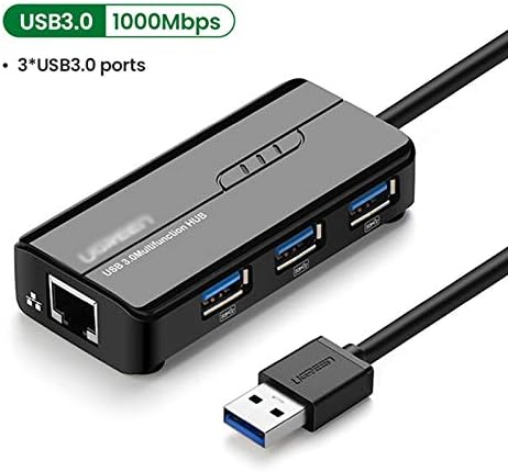 НИСЪК USB концентратор, USB Ethernet от USB 3.0 и до RJ-45 на USB-hub, многопортовый адаптер за компютърна мрежа