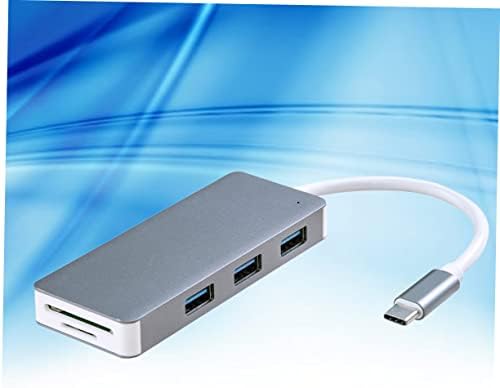 SOLUSTRE 2 елемента 5 в 1 Център за лаптоп USB-Hubs Адаптер за лаптоп с 3-Портов USB 3.0 Хъб USB Сплитер Gigabit Ethernet хъб Четец на Карти c USB Хъб Type c Hub Ethernet Конектори за зареждане на USB Сив USB hub