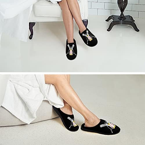 Домашни обувки Шлепанцев памук жени бейзбол Пингвин Мънички Washable за хотели спални спа