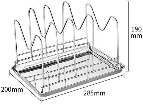 PDGJG Поставка За Капака на Тигана, Държач за Пържене и дъска за Табла, Кухненски Органайзер, Двойна Стойка, Рафт За дъска за Табла От Неръждаема Стомана