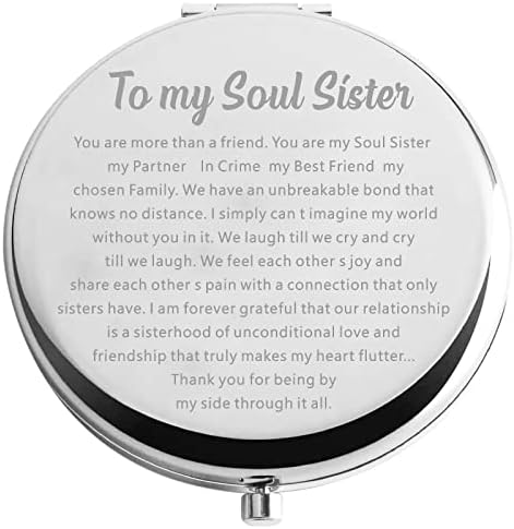 HOLLP Sister by Choice Подарък най-добър Приятел Бижута Soul Sister Карманное Огледало за Грим за Приятели