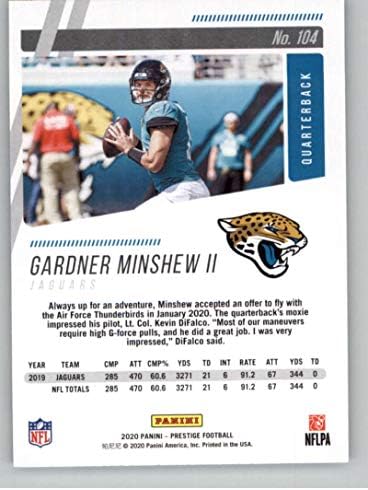 Търговската картичка на футболен клуб Панини Prestige 2020 104 Gardner Minshew II Джаксънвил Jaguars