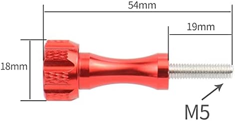 MINGCHUAN CNC Алуминиев M5 Дръжка за палеца Мини Къс/Дълъг Винт с Болтовой орех, който е Съвместим с Аксесоари за камери Insta360 ONE R/GoPro/8/MAX (5,4 см, червено)