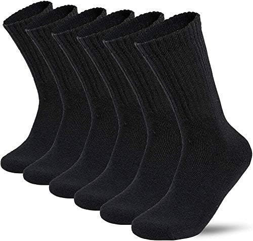 Лот 3-12 Двойки Едноцветни мъжки спортни чорапи Атлетик Work Plain Crew, Размер 10-13 (3 опаковки), Черни