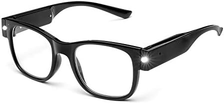 OuShiun USB Акумулаторни Led Очила за четене, Умни Очила с подсветка, за Жени и за Мъже (в Черно, 2.0 X)