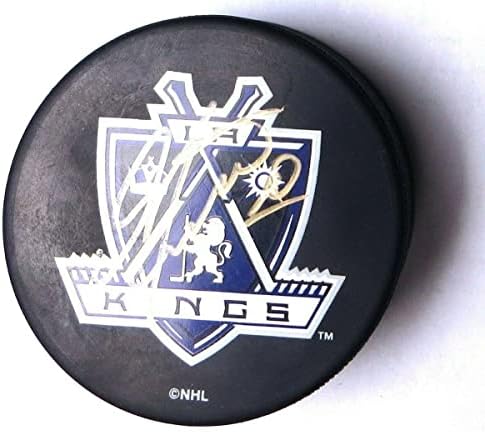 Хокейна шайба Лос Анджелис Кингс с автограф от Доналд Аудетта в / COA - за Миене на НХЛ с автограф