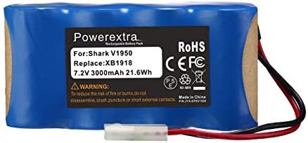 Ni-MH батерия Powerextra 7,2 3000 mah, Съвместима с Shark Vacuum V1950 и VX3, замества XB1918