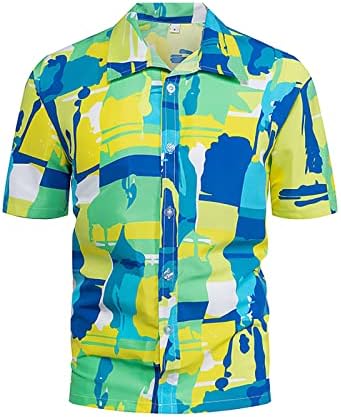 Хавайски Ризи за Мъже, Лятна Риза с Къс Ръкав, Блуза, Копчета С Ревери, Ежедневни, Плажни Тениски, Потници