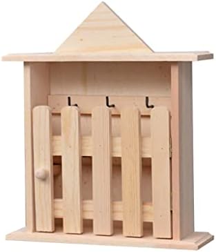 PDGJG Монтиране на Украса Дървена Кутия За Съхранение на Дома В Скандинавски Стил, Малка Къща, с монтиран на стената Окачен Рафтове