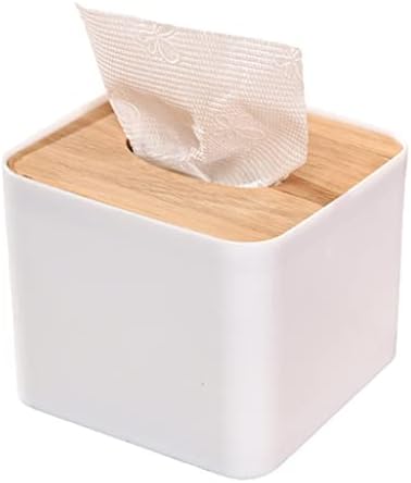 CZDYUF Творчески Дървени кутии за салфетки Здрава Хартиена кутия в изчистен Стил Квадратна кутия за салфетки (Цвят: E, Размер: 4,33x4,33x3,74 инча)