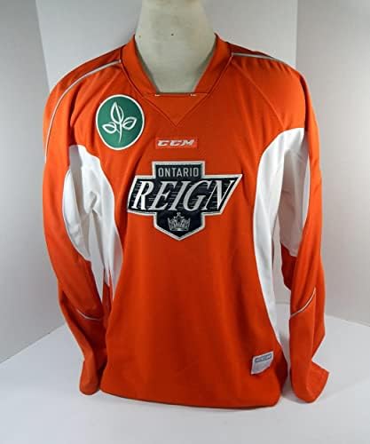 В играта Ontario Reign е Използвана Orange Тренировочная майк 58 DP33552 - Използваните В играта Тениски НХЛ