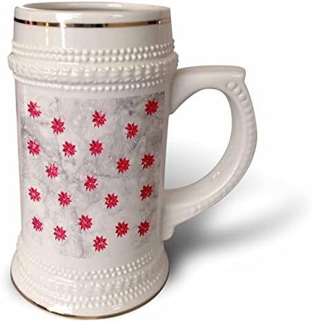 3 Поставете изображението текстура мрамор и копията от червени цветя si - чаша за стейна на 22 унция (stn_354470_1)