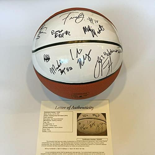 Джейсън Тейтъм Pre Новобранец Spalding Хоп Класическа игра На Баскетбол с Автограф от JSA - Баскетболни Топки с автографи