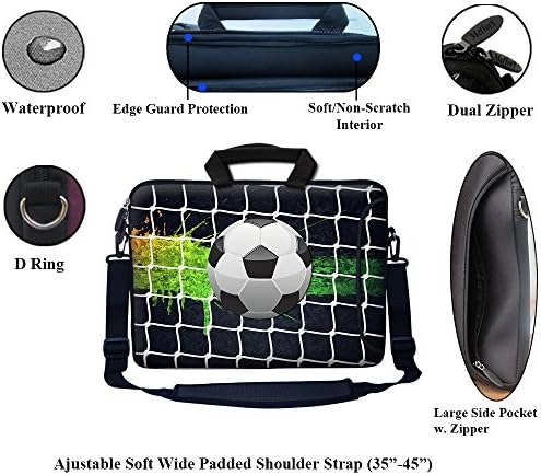 Meffort Inc 15 15,6-инчов неопреновая чанта за лаптоп с допълнително странично джоб, мека дръжка за носене и сменяем пагон за лаптоп с размер от 14 до 15,6 - Dream Catcher