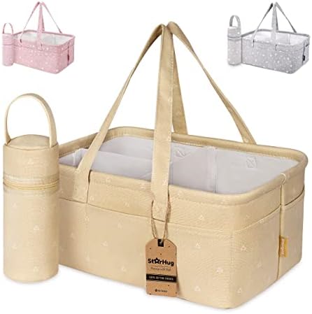 Органайзер за детски Памперси StarHug - Кошница за Бебе душ | Голяма кошница за багаж в Детската градина, за Пеленального маса | Чанта-тоут за пътуване в кола | Задължителна за регистрация на новородено | Допълнителен
