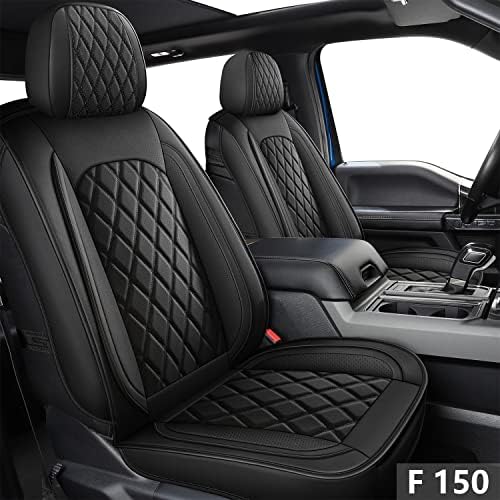 MIROZO Седалките, Пълен комплект с 5 бр. Покривала за автомобилни седалки, Водоустойчиви Калъфи за автомобилни възглавници за автомобили, пикапи на Ford F150 F250 F350 с 2015 2023 година (черен)
