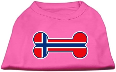 Ризи с Трафаретным принтом на Норвежкия флаг в формата на костите Ярко Розово XS (8)