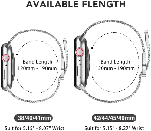 Магнитен каишка от вкара линия, 2 опаковки, съвместим с каишка на Apple Watch 42 мм 44 мм 45 мм на 49 мм, от неръждаема милански стомана, Регулируема и удобна каишка за Apple Watch Серия Ultra 8/7/6/5/4/3/2/1/ SE За