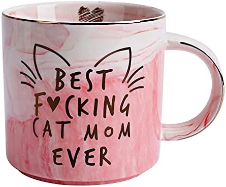 Подаръци за мама-котка за жени - Кафеена чаша Crazy Cat Lady Подарък за мама-Любительницы котки, Дъщери, Сестри, лели, Жена, най-Добрите Приятели, най-добрите Приятелки, колеги, най-Добрата Си Майка-Котка - Розовата