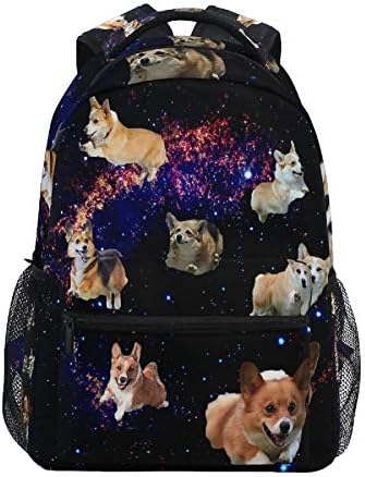 Раница Galaxy Welsh Corgis, Сладки Космически Кученца, Водоустойчива Чанта за Колеж, Персонални Чанта За Лаптоп, Чанта с цип, Всекидневни Походный Раница на Рамото за Мъже, Жени, Юноши