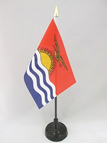 ФЛАГ AZ Тенис на Флаг Кирибати 4 x 6 - Тенис на Флаг Кирибати 15 x 10 см - Златна плот за Копия