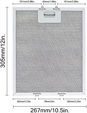 W10169961A Смяна на филтър абсорбатори, 3 опаковки от Wadoy, 3-Слойный Алуминиев Мрежест филтър абсорбатори, 10,5 x 12, който е Съвместим с Икеа, Jenn-Air, Кухненски вентиляционным филтър Whirl-pooll