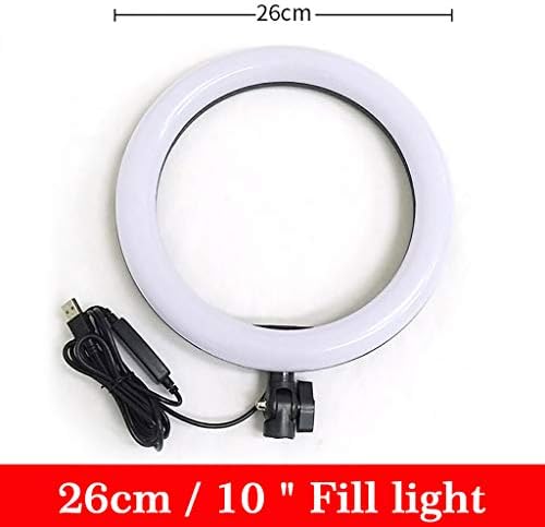 Пръстен Ringlight Light Live 10,2 led за грим с диаметър 7 см със стойка-статив за селфи камери и фотоаксессуаров Kindlekindle (Черен, Един размер)