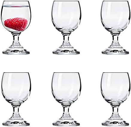 Чаша за алкохол - Чаша - Вино, на крака - Комплект от 6 чаши за вино - Кристална чаша - 1,4 грама. - Използвайте за алкохол - Уиски - Водка - За засилването на напитка-Много издръжлив - от Barski, прозрачен