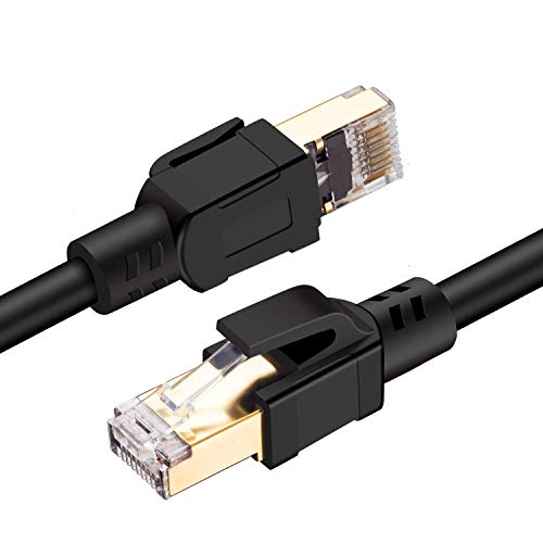 ANNNWZZD Ethernet Кабел Cat 8 Високоскоростни кабели SSTP LAN Cat8 40 gbps 2000 Mhz Мрежа за Свързване на Кабел за Игри, Рутер, Модем, PC, PS4 (30 фута/30 ФУТА)