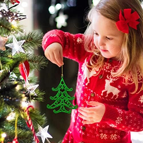 Набор от коледна украса за Коледната елха, Метална декорация за окачване Коледна елха, Украса за Парти, Рожден Ден, Коледа Интериор, Подаръци за Деца, Тъканно Венец с Пискюли, Коледа