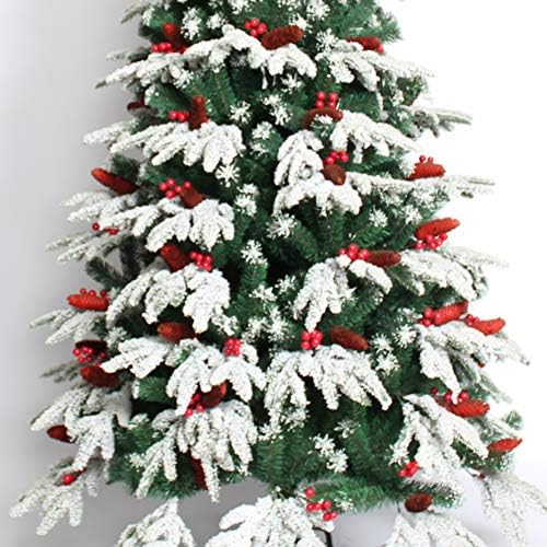 Коледна бор DULPLAY от Стеклянистого Сняг с прикрепена на панти копче, Изкуствена Коледна Елха Украсена Елха Традиционните За помещения, от които-6 фута (180 см)
