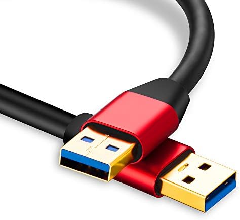 Кабел USB 3.0 A до штекеру 1 метър, USB кабел към USB USB Кабела от щепсела до штекеру Корпус от легирана Двойно USB-кабел с позлатените жак за кутии твърди дискове, DVD-плейър, охладител за лаптоп (1 фут / 0,3 м)
