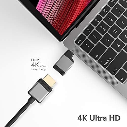 Мини адаптер ALOGIC USB C-HDMI 4K @ 60Hz Съвместима с MacBook Pro, Air, Pixel Book, XPS, Surface, Galaxy, iPad Pro, Air 2020 и други устройства (съвместим с Thunderbolt)