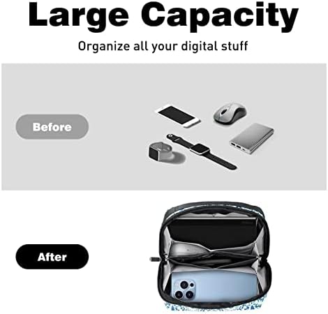 Електронен органайзер за пътуване, преносима техническа чанта, Калъф за електронни аксесоари, водоустойчив кабел калъф за зарядното устройство Power Bank USB, SD Card слушалки