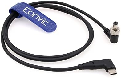 Захранващ кабел Eonvic за камери с водно охлаждане Atomos Ninja V Zwo ASI PD USB 3.1 Type C до блокируемому конектора за захранване на dc, 19,7 инча/50 см (блокиране на правоъгълен конектор за постоянен ток-100 см)