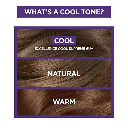 L ' Oreal Paris Excellence Устойчив цвят на косата Cool Supreme, Аш боя за коса с 100-процентно покритие седины, Антибактериален режим включва нежен шампоан и антибактериално климатик