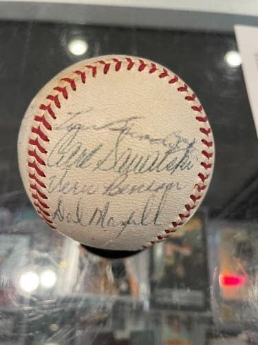 1963 Екипът на Сейнт Луис Кардиналс е Подписала бейзболен топката Musial Гибсън Flood Boyer 21 Jsa - Бейзболни топки с автографи