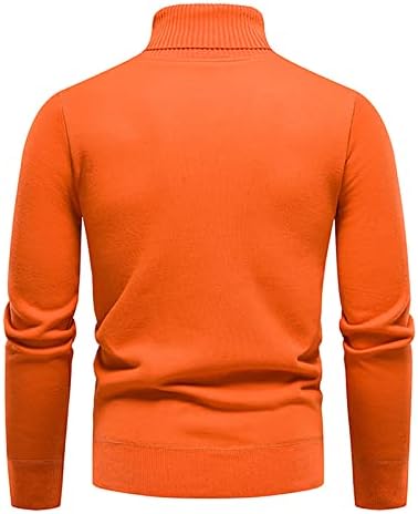 DuDubaby Пуловер с дълъг ръкав за мъже, Есенно-Зимния Случайни Вязаный Обикновен Пуловер с Декоративен Модел
