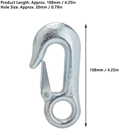 4 бр. Кука за лебедка Поцинкована, с шут безопасност за ремарке, подходящи за всички ваши нужди за доставка (108 * 20 мм)