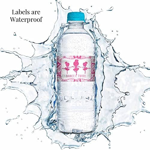 Опаковки за водонепропускливи на Етикети на бутилки с вода в стил Розова Балерина на тема Рожден Ден, 20 Оберток Около Етикети Размер на 1,75 x 8,5 от AmandaCreation