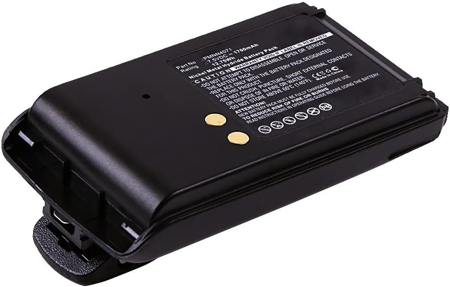Преносимото батерия PMNN4071AR за Motorola A6, A8, BPR40, Mag One BPR40, подходящ под номер PMNN4071, PMNN4071A, PMNN4071AC, 7,2 В/7,5 1700 ма с клипс за колан