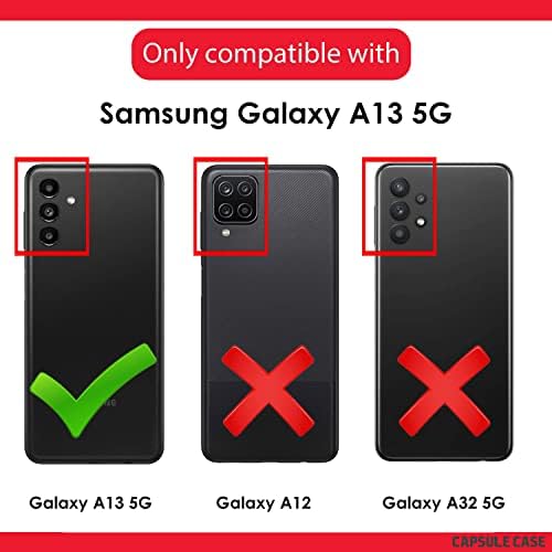 Калъф-капсула, която е съвместима за Galaxy A13 5G [Ударопрочная сверхпрочная поставка с клип за колан, Кобур, Здрав калъф, черен калъф за телефон] за Samsung Galaxy A13 5G всички превозвачи (военноморски флаг на САЩ)
