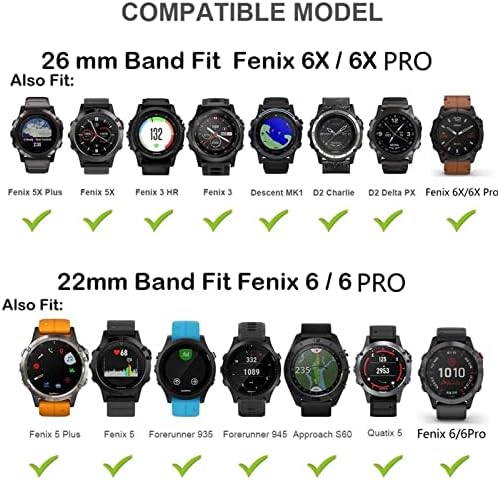 NANWN 22-26 мм Платно быстросъемный каишка за часовник Garmin Fenix 6 6X Pro 5X5 Plus 3HR 935 S60 MK2 Гривна Аксесоар Гривна (Цвят: J, Размер: 26 мм Fenix 5x5xplus)