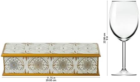 Декоративна Кутия NOVICA Golden Treasure От Боядисана Реверсом Стъкло