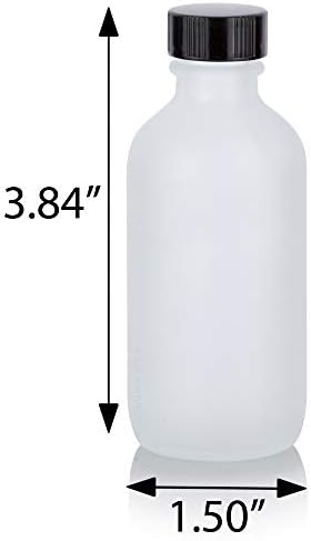 Кръгла бутилка JUVITUS от Матово Прозрачно стъкло Boston обем 2 унции с Херметични Фенолна капак + Фуния (12 опаковки)