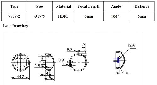 10шт PIR Оптична Леща Fresnel 7709-2 за Пироэлектрического Инфрачервен Сензор за Човешкото Тяло